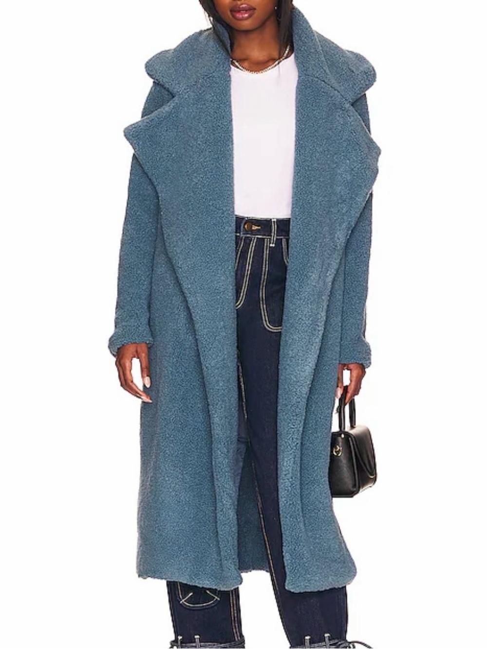 x REVOLVE Teddy Coat in Storm Blue